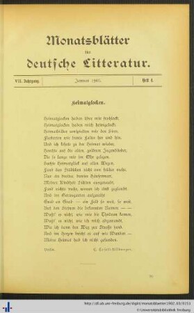 Januar 1903, Heft 4.