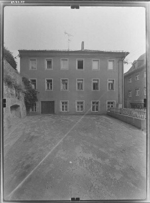 Meißen-Altstadt, Rosengasse 7. Wohnhaus (2. H. 19. Jh.). Eingangsfront
