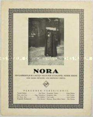 Filmprogramm zu dem deutschen Spielfilm "Nora"