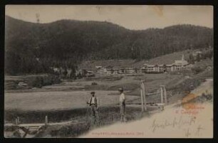 Ansichtskarte von Arthur Schnitzler an Hofmannsthal mit Ansicht von Madonna di Campiglio