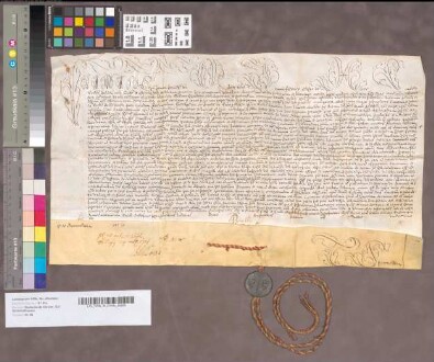 Papst Clemens (Clemens XI. Papst (1700-1721)) übermittelt dem Domkapitel in Hildesheim durch Magister Franziskus Columninus seinen Gruß und verleiht aufgrund des ihm im päpstlichen Monat zustehenden Besetzungsrechts Johann Friedrich Adolf von Hörde (Johann Friedrich Adolf von Hörde(+ 1761), Weihbischof von Osnabrück (1719-1761)(Schönholthausen. Ein altes Pfarrdorf ..., S. 480-482)) ein Kanonikat im Domkapitel. Unterschriften: B. de Bernardinis, I. Piccionus, Ph. Capellus. (tertio calendas Septembris).