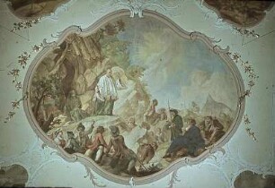 Östliches Bild: Predigt des heiligen Ulrich in Rümelingen (Schweiz)