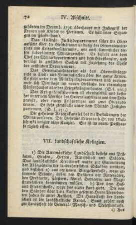 VII. Landschaftliche Kollegien.