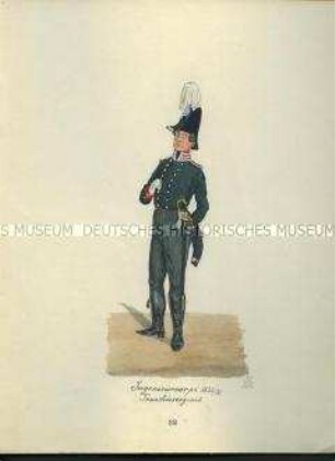 Uniformdarstellung, Tranchée-Sergeant des Ingenieur-Korps, Sachsen, 1822/1831.