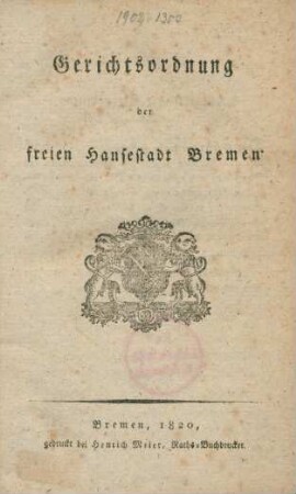 Gerichtsordnung der freien Hansestadt Bremen