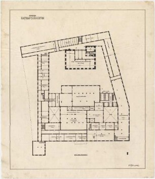 Billing, Hermann; Bochum (Nordrhein-Westfalen); Rathaus - Kellergeschoss (Grundriss)