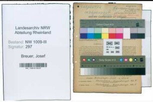 Entnazifizierung Josef Breuer , geb. 31.10.1905 (Schreiner)