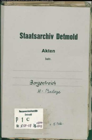 Belegakten zu den Heiratsregistern der katholischen Gemeinde Borgentreich, Kreis Warburg (1809-1813)