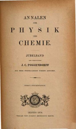 Annalen der Physik. Ergänzungsbände. 6,a, 6, a. 1874