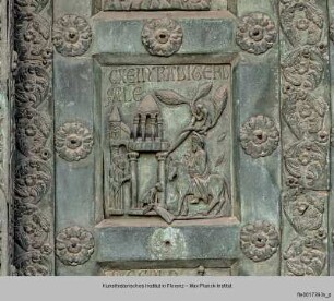 Bronzetür des Westportals : Einzug in Jerusalem