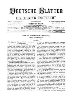 Über die Phantasie des Schulkindes, zugleich eine Aufsatzstudie : (Fortsetzung)