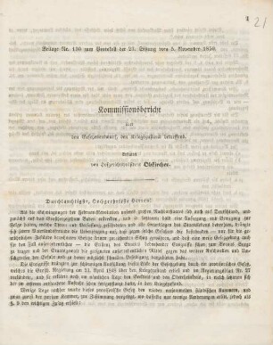Kommissionsbericht über den Gesetzesentwurf, den Kriegszustand betreffend