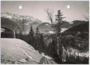 Alpen, Berchtesgadener Land, Blick von der Roßfeldhöhenringstraße auf den Untersberg