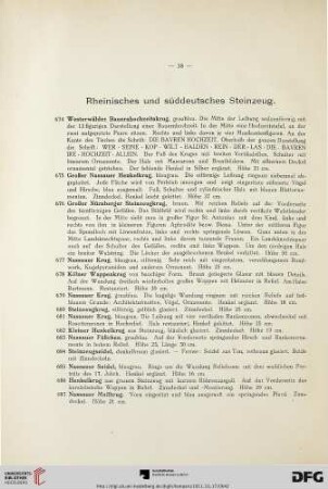 Rheinisches und süddeutsches Steinzeug (Nr. 674-754)