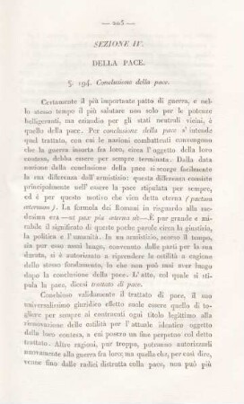 Sezione IV. Della pace