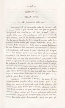 Sezione IV. Della pace
