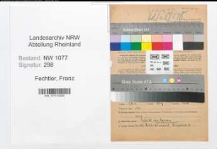 Entnazifizierung Franz Fechtler , geb. 31.07.1906 (Polizist)
