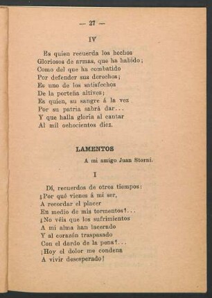 Lamentos : A mi amigo Juan Storni