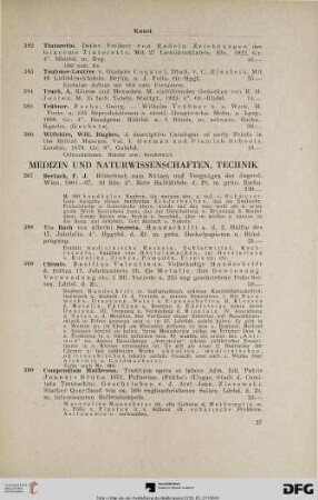 Medizin und Naturwissenschaften, Technik (Nr. 387-394)