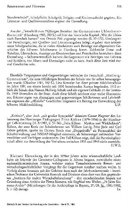Heilwig-Gymnasium, Festschrift zum 100jährigen Bestehen : Hamburg, 1981