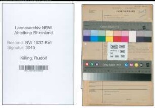 Entnazifizierung Rudolf Killing , geb. 15.03.1909 (Landgerichtsrat)
