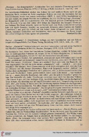 22: [Rezension von: Manfred Fuhrmann (Übers.), Tacitus, Germania, lateinisch/deutsch]