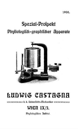 Spezial-Prospekt Physiologisch-graphischer Apparate