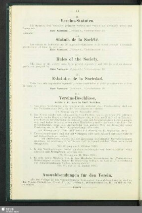 IId. Vereins-Beschlüsse