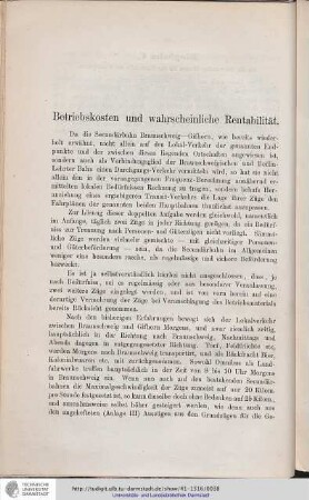 Betriebskosten und wahrscheinliche Rentabiblität