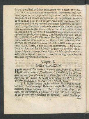 Caput. I. Philologicum