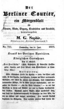 No. 712., Donnerstag, den 18. Juni 1829