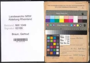 Entnazifizierung Gertrud Braun , geb. 02.02.1900 (Verwaltungsangestellte)