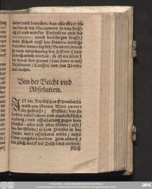 Von der Beicht und Absolution.