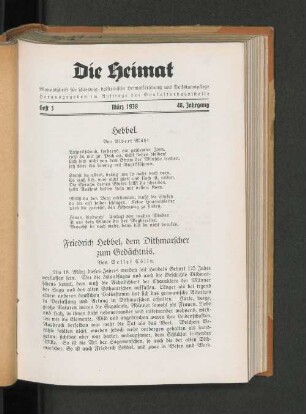 Hebbel. Von Albert Mähl