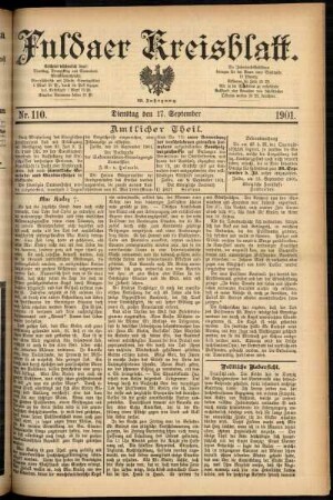 Ausgabe vom Dienstag, den 17. September 1901.