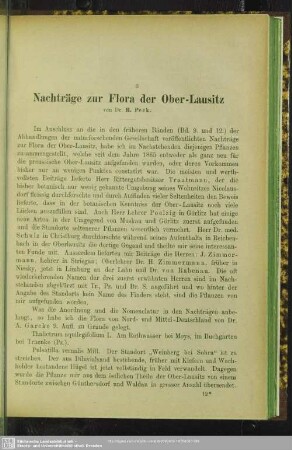 Nachträge zur Flora der Ober-Lausitz