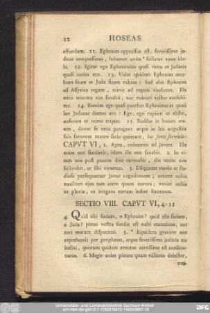 Sectio VIII. Caput VI, 4 - 11