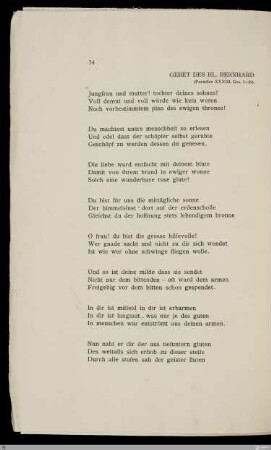 Gebet des Hl. Bernhard (Paradies XXXIII. Ges. 1-39)