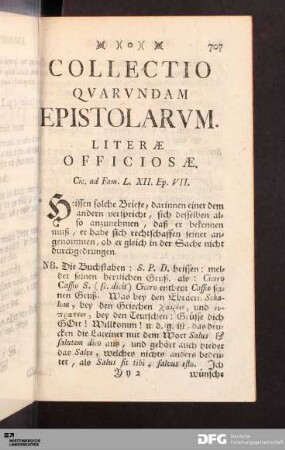 Collectio Qvarvndam Epistolarvm.