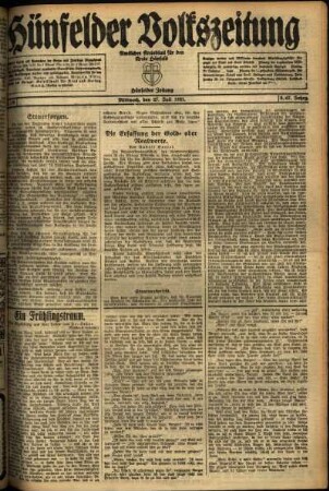 Ausgabe vom Mittwoch, den 27. Juli 1921.