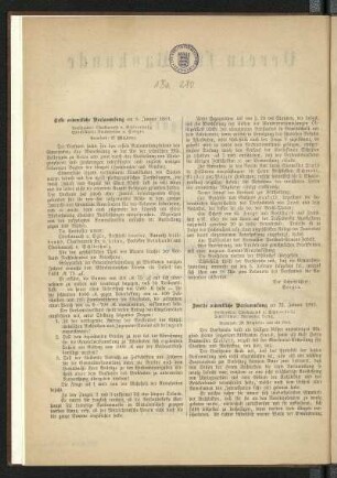 Zweite ordentliche Versammlung am 22. Januar 1881
