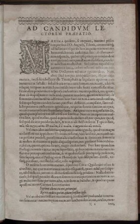 Ad Candidum Lectorem Præfatio.