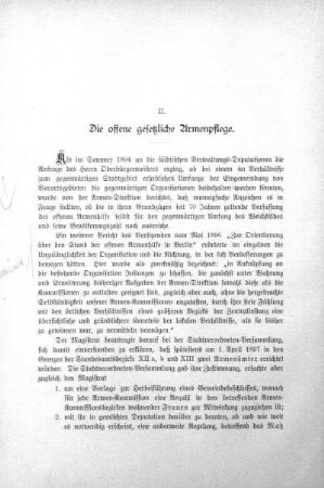 II. Die offene gestzliche Armenpflege