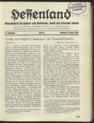 Heft 10, Oktober 1930
