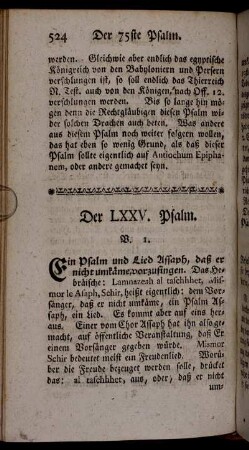 Der LXXV. Psalm.