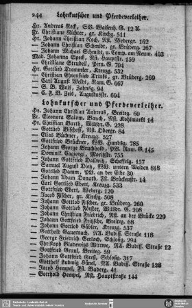Lohnkutscher und Pferdeverleiher