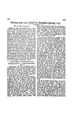 Beylage zum 24ten Stück der Deutschen Zeitung 1791
