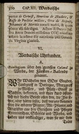 VI. Werdaische Uhrkunden.