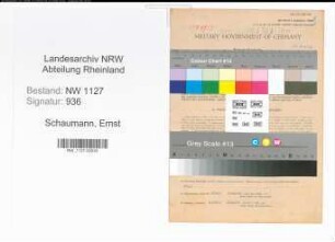 Entnazifizierung Ernst Schaumann , geb. 22.01.1893 (Telegrafensekretaer)