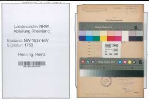 Entnazifizierung Heinz Henning , geb. 03.09.1907 ()